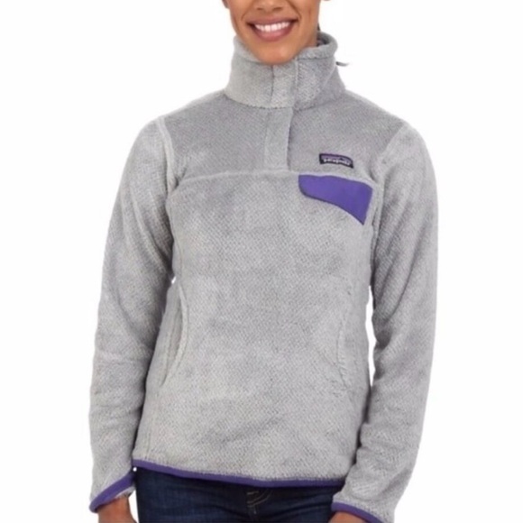Patagonia Tops - Patagonia Re-Tool Snap-T Pullover Womens M Medium Gray Purple 25442